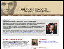 Tablet Screenshot of lincolnlibraryandmuseum.com